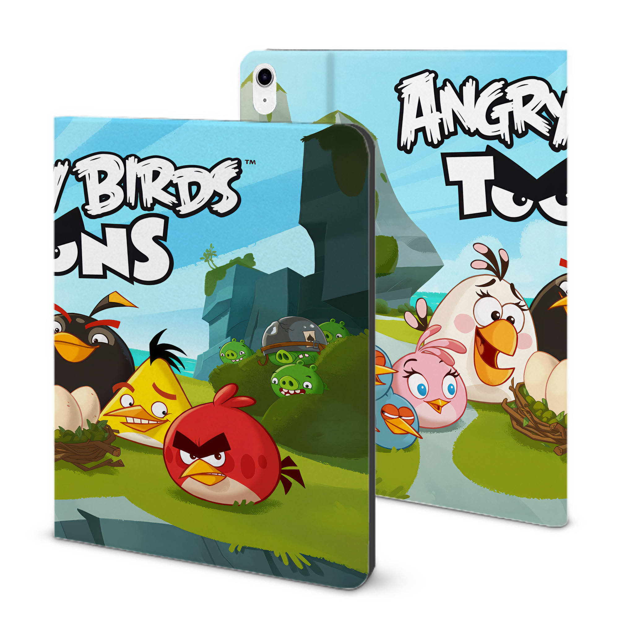 （画像用） Angry Birds アングリーバード IPad ケース ブック型 PUレザー TPU 耐衝撃 軽量 薄型 ペン収納なし 全面保護 IPad 各モデル対応